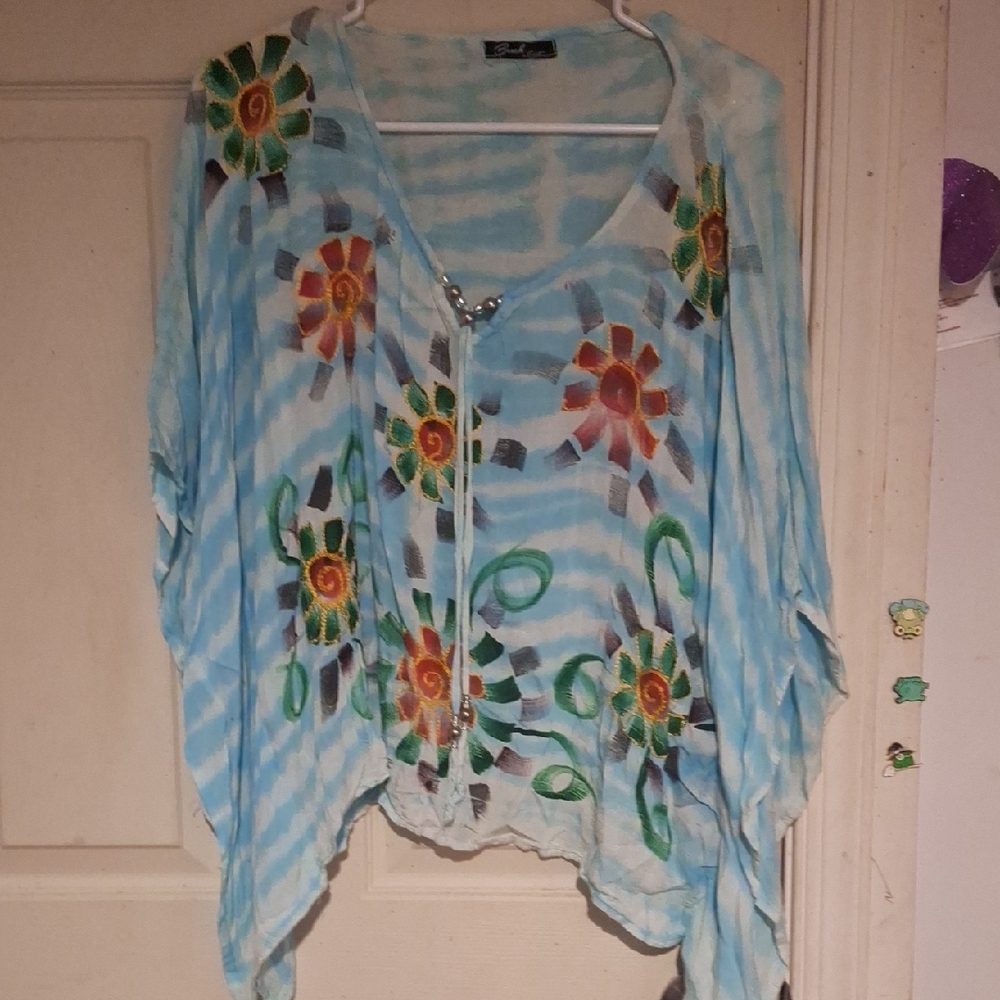 Blue Floral Women's Top